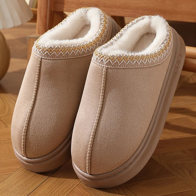 Cozy Fleece Unisex Slippers – Warm Comfortable Indoor Outdoor Shoes