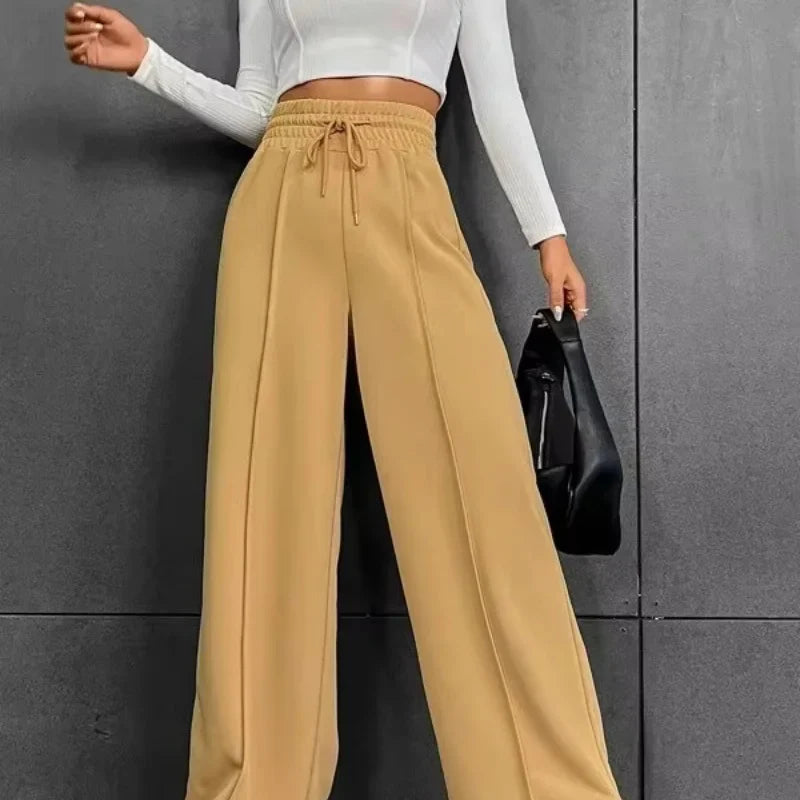 Comfortable Women's Jogger Pants – High Waist Wide Leg Trousers