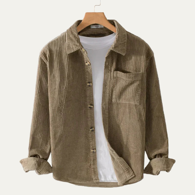 VogeLuxe | Men’s Wide Wale Corduroy Button Up Overshirt