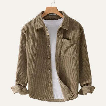 VogeLuxe | Men’s Wide Wale Corduroy Button Up Overshirt