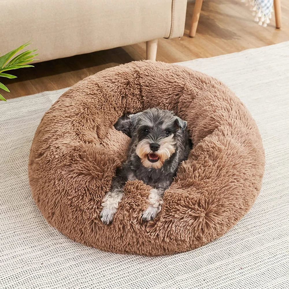 Soft Comfortable Round Pet Bed for Cats and Dogs