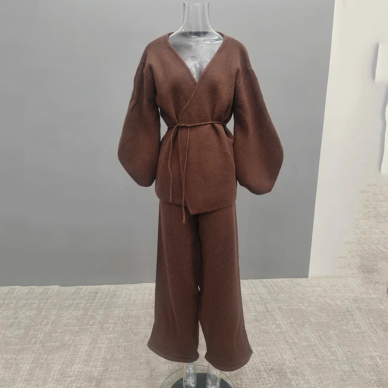 Cozy Sweater and Trousers Outfit Set