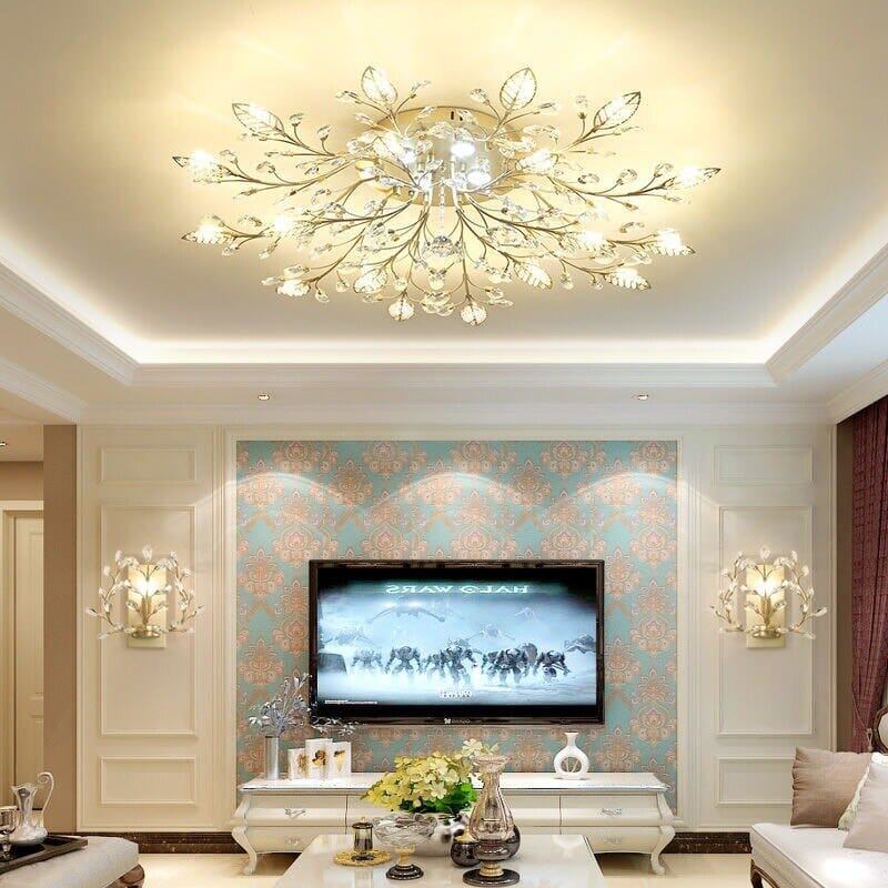 Elegant Flower Crystal Lighting Fixture