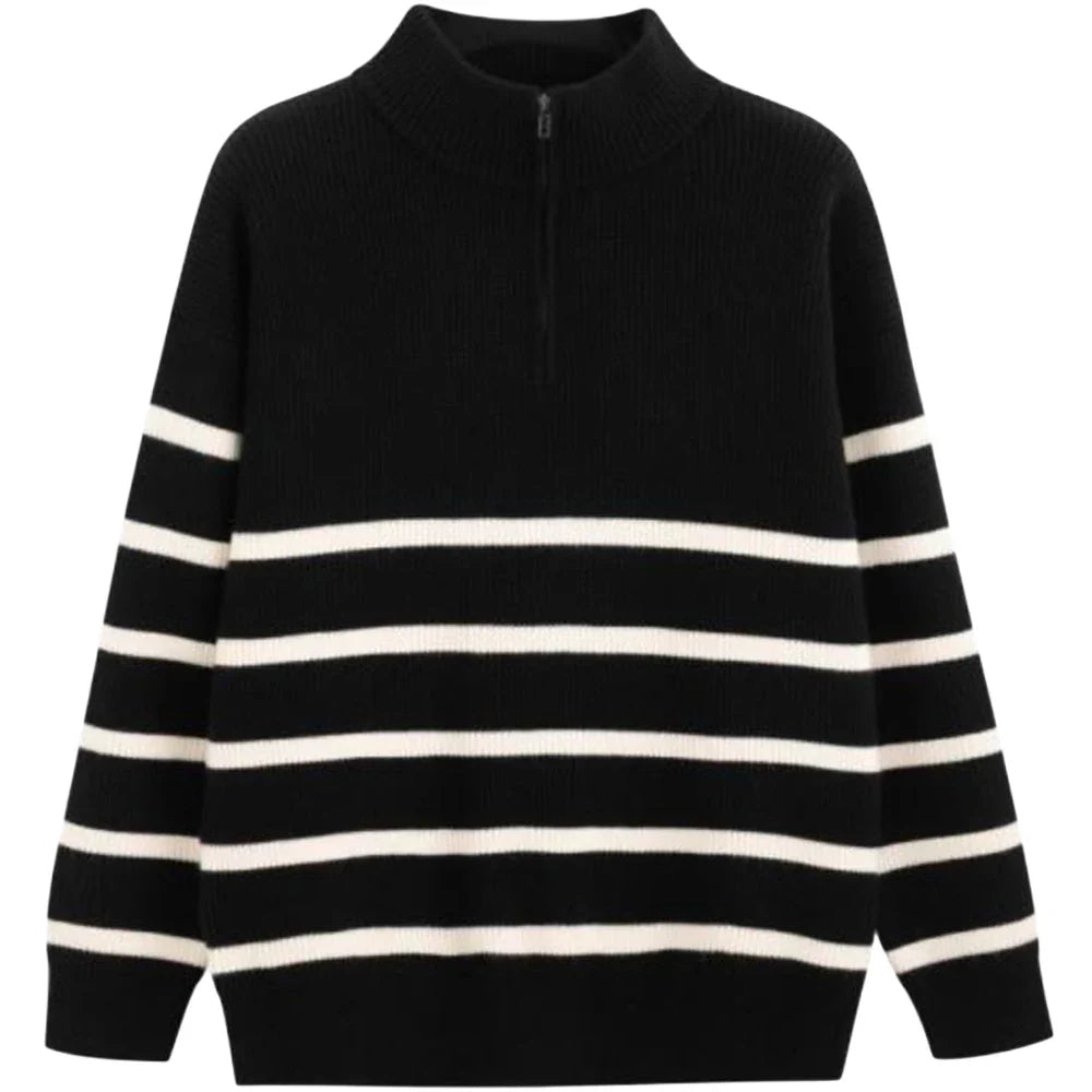 Classic Stripe Crew Neck Knit Sweater