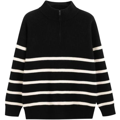 Classic Stripe Crew Neck Knit Sweater