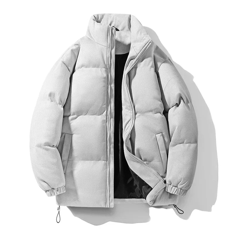 Warm Fleece Lined Mens Leather Parka Coat - VogeLuxe