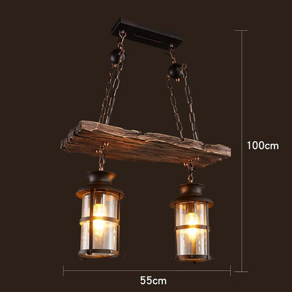 Rustic Wooden LED Pendant Light