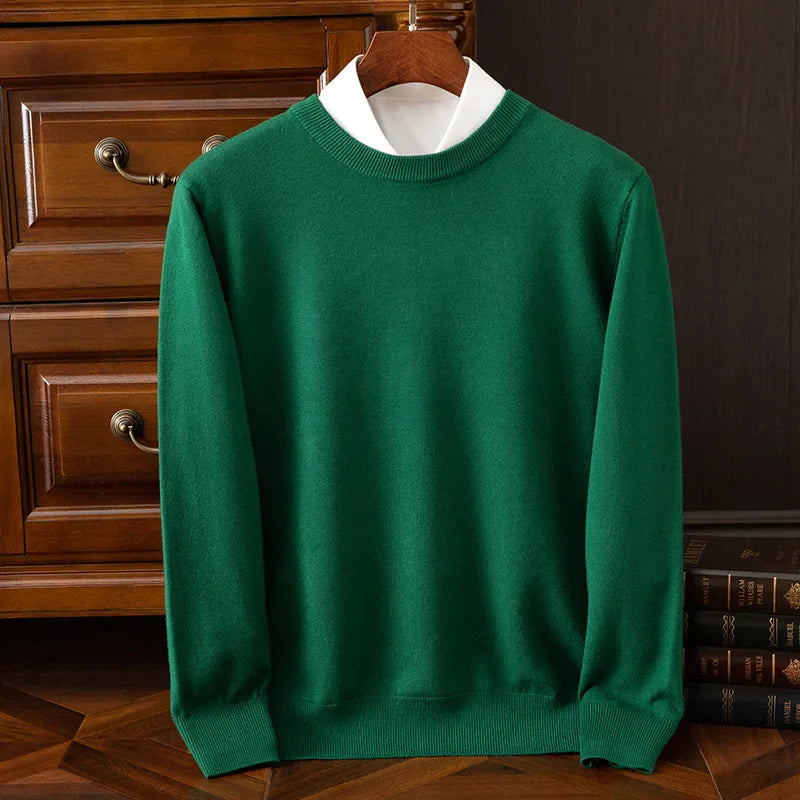 Soft Men's Wool Crew Neck Sweater