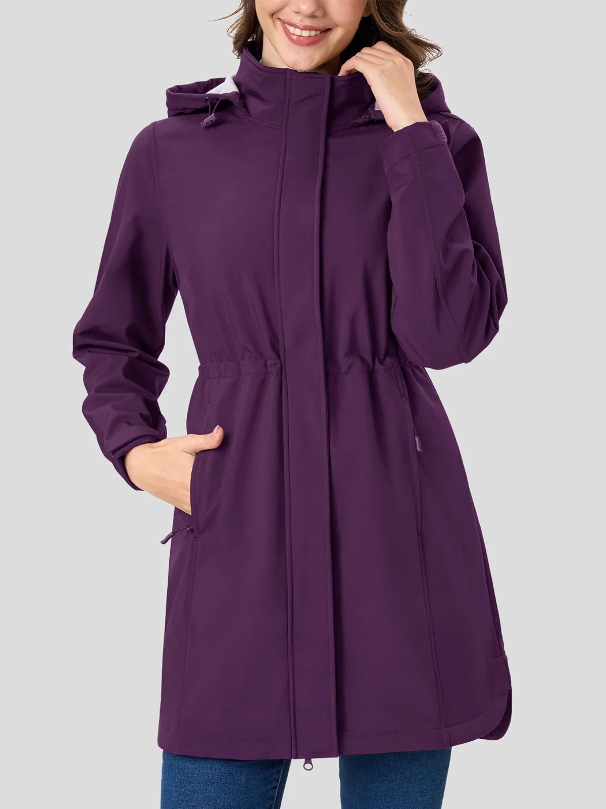 Waterproof Breathable Ladies Long Parka Jacket