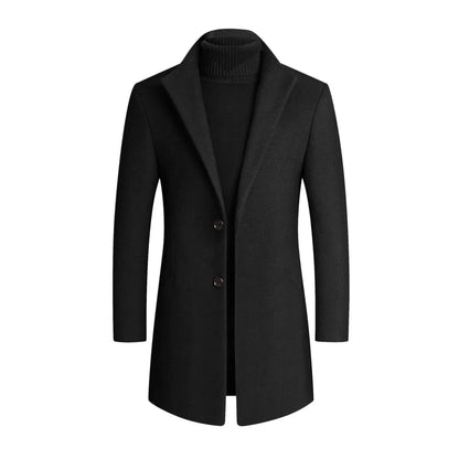 Men's Tailored Fit Trench Coat with Traditional Lapel