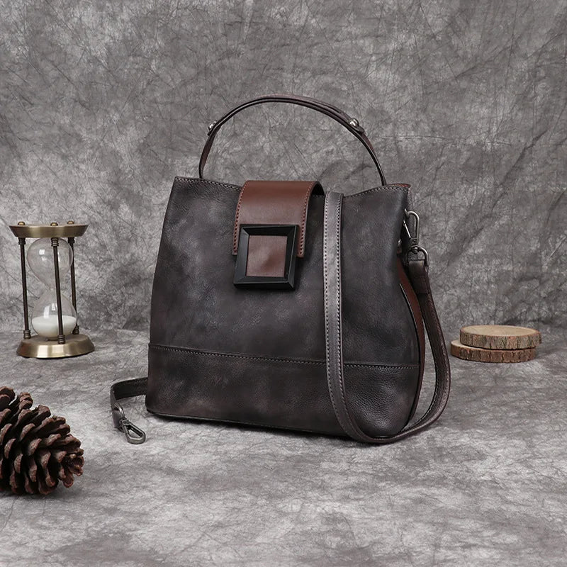 Premium Leather Tote Bag for Women - Classic Work Purse