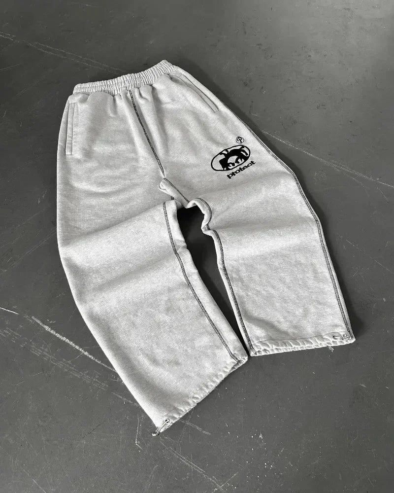 Casual Graphic Embroidered Jogger Pants