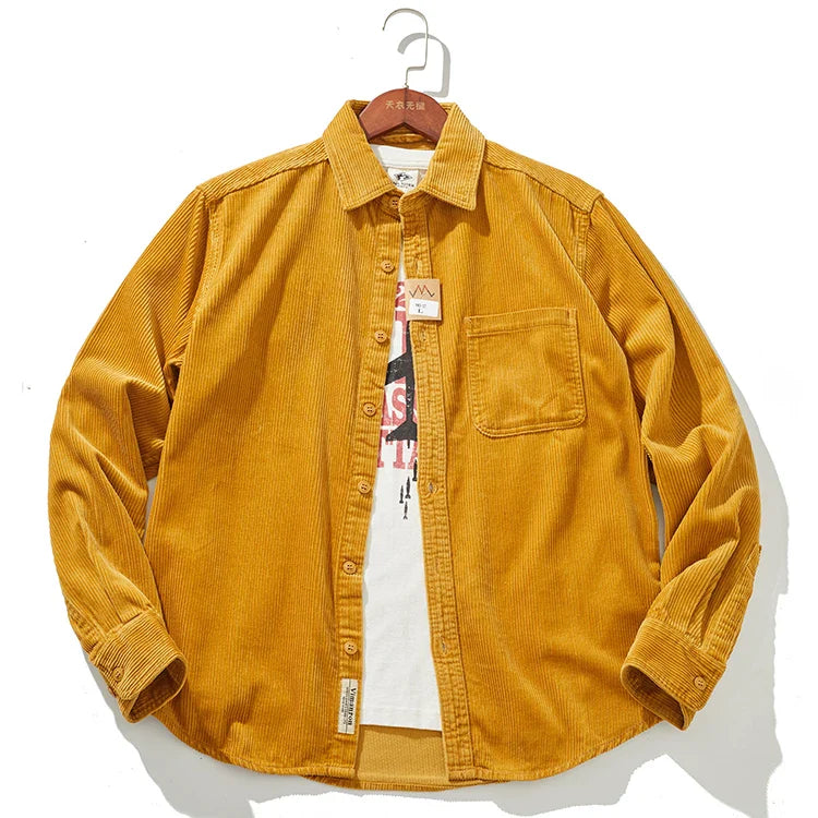 Warm Corduroy Mens Jacket - Fitted Winter Coat