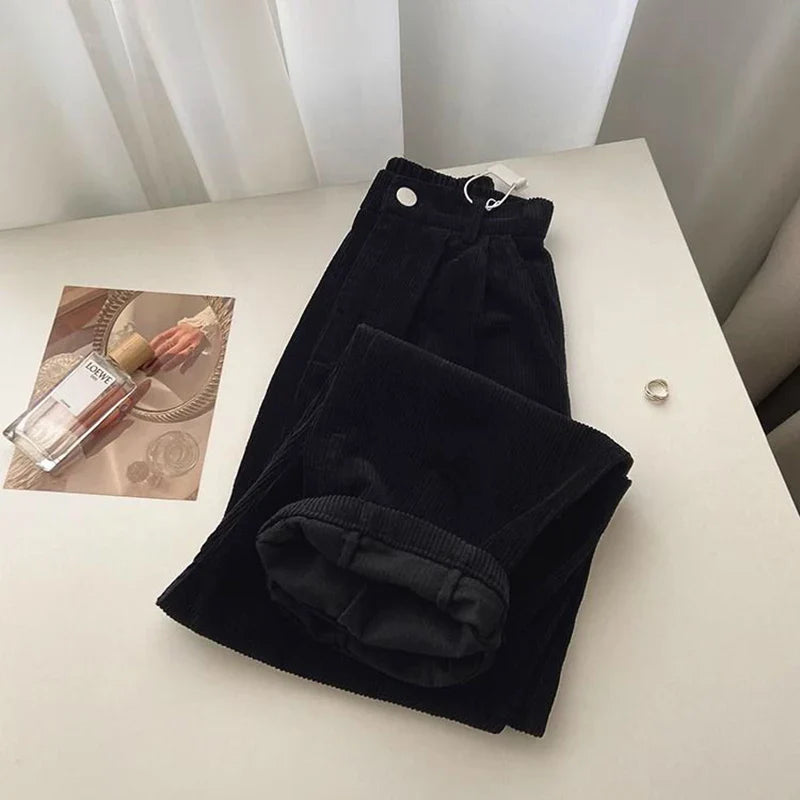 Comfortable Wide Leg Corduroy Pants