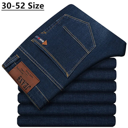Large Fit - Comfortable Stretch Straight Leg Mens Jeans - VogeLuxe