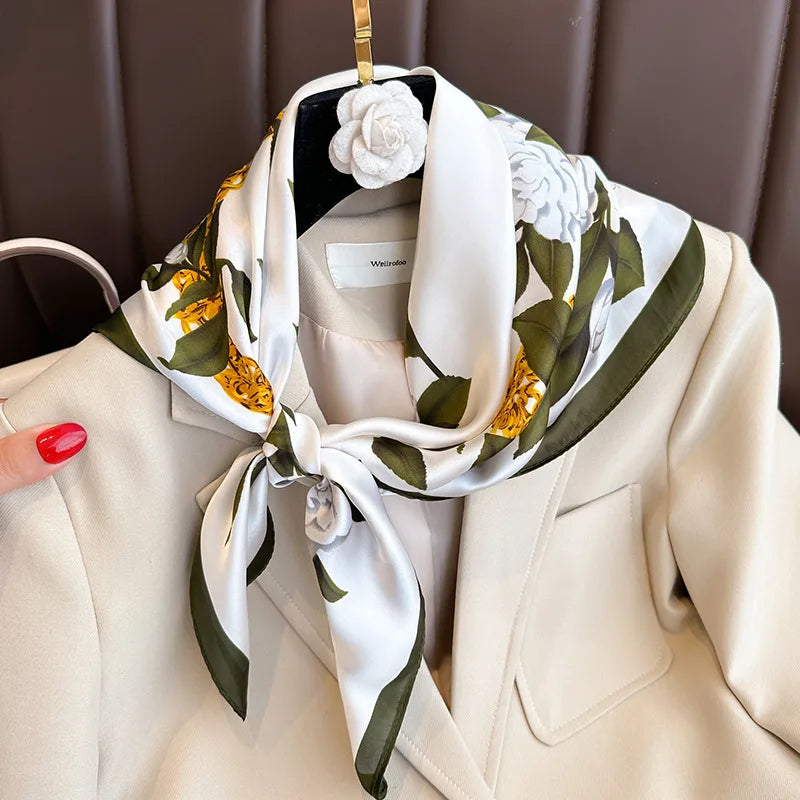Soft Plaid Scarf for Women Neck Hair Accessory