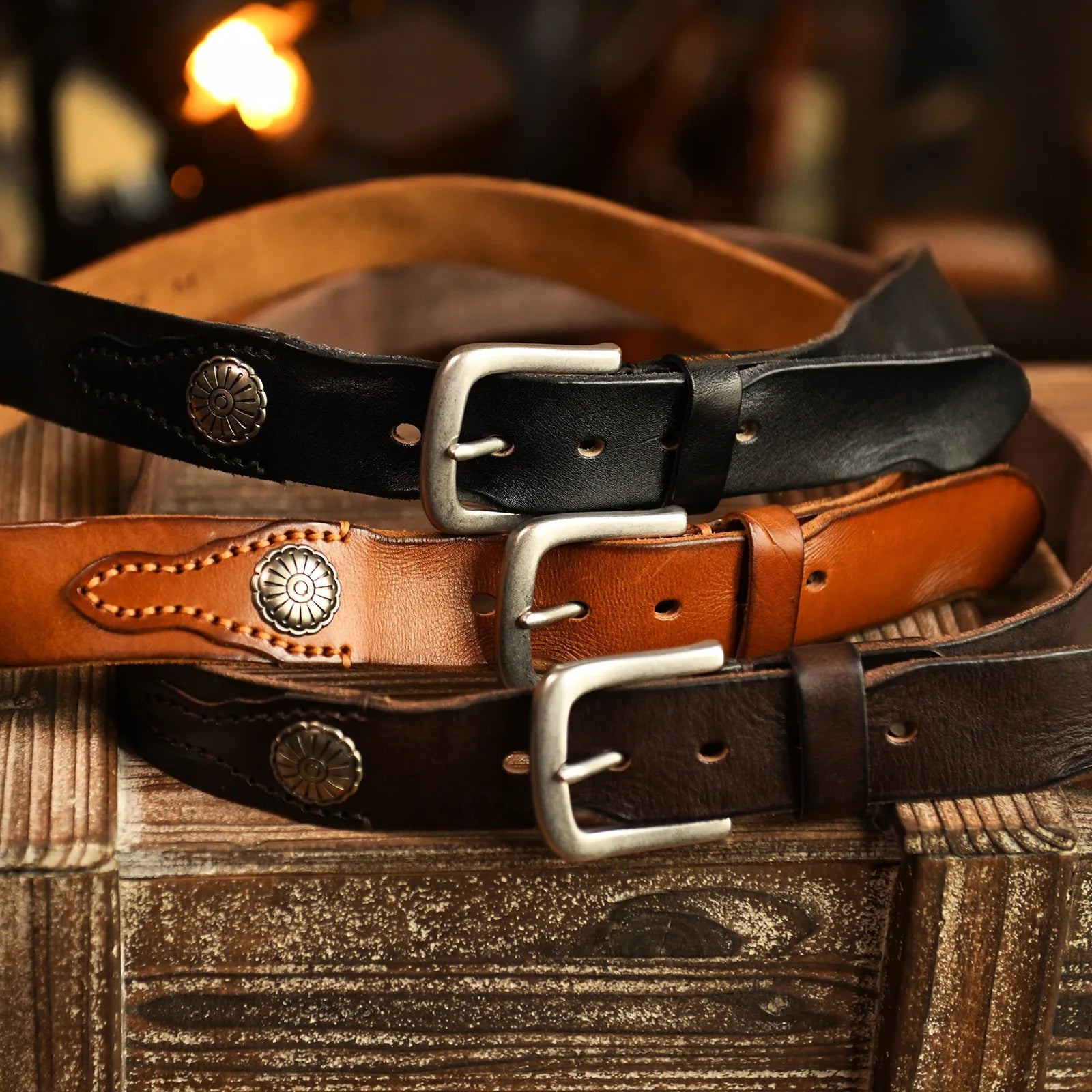 Leather Traditional cowboy Belt - VogeLuxe