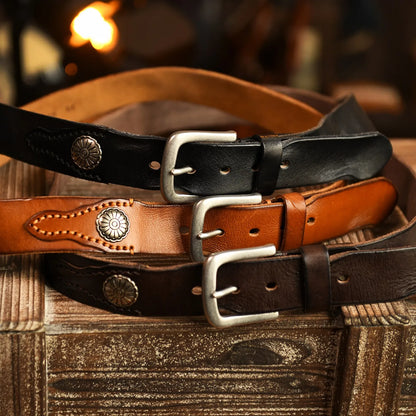 Leather Traditional cowboy Belt - VogeLuxe