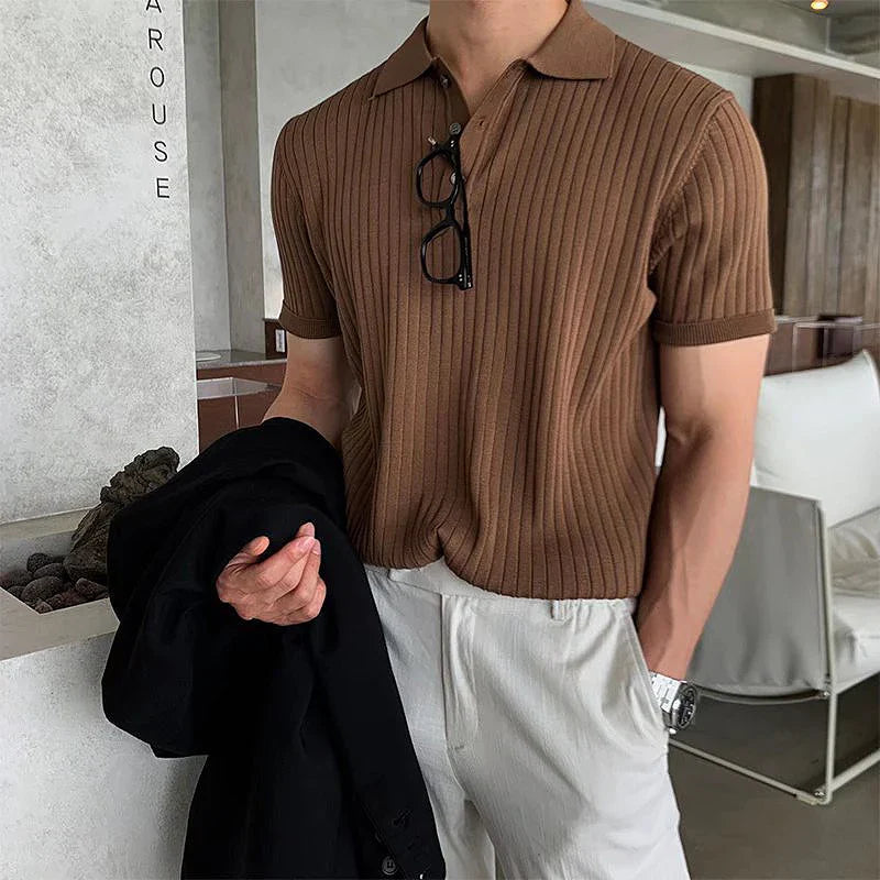Classic Striped Mens Polo Shirt – Casual Summer Wear