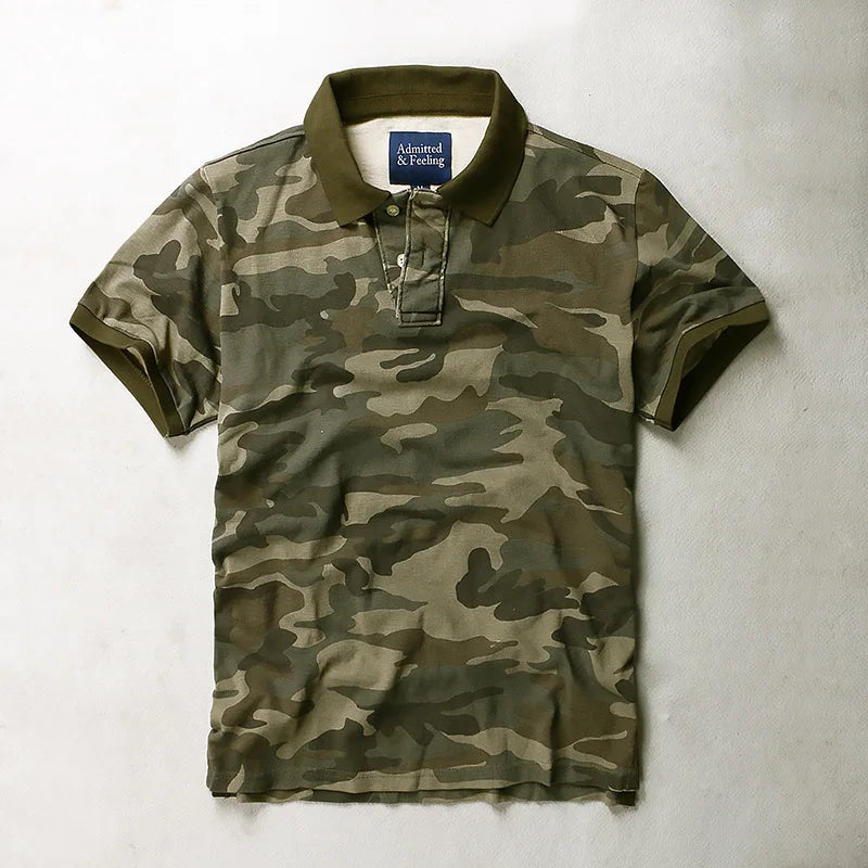 Lightweight Camo Short Sleeve Mens Polo Shirt
