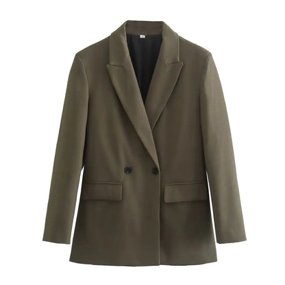 Classic Fit Women's Simple Long Coat with Pockets