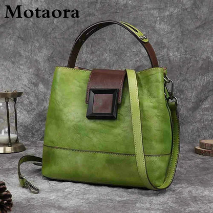 Premium Leather Tote Bag for Women - Classic Work Purse - BritishElegance