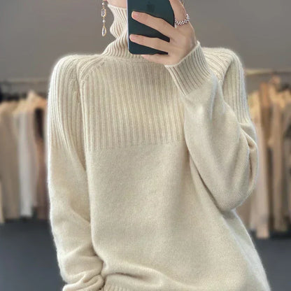 Cozy Women's Soft Wool Turtleneck Sweater - VogeLuxe