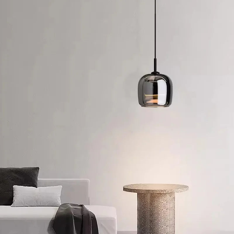 Sleek Glass LED Hanging Light Fixture - VogeLuxe