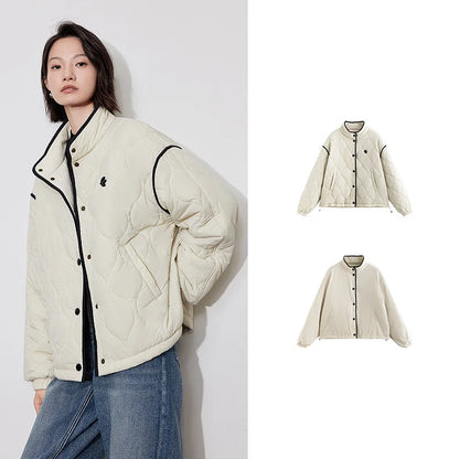 Bold Panelled Warm Winter Parka Coat for Women