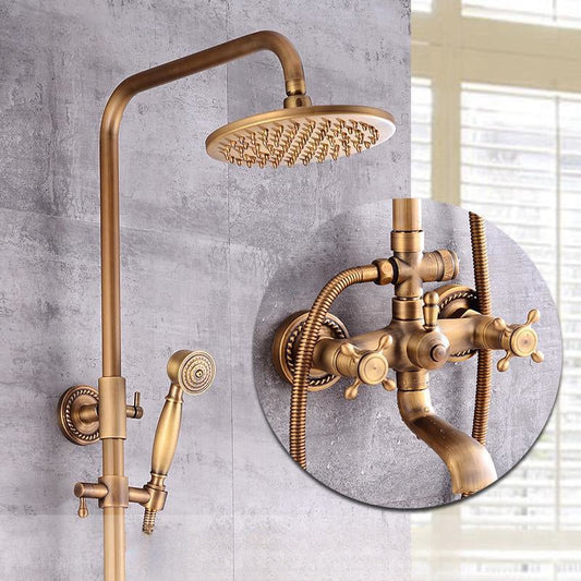 Classic Bronze Shower Set with Gold Faucet - VogeLuxe