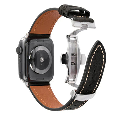 Premium Leather Strap for Apple Watch with Secure Buckle - BritishElegance