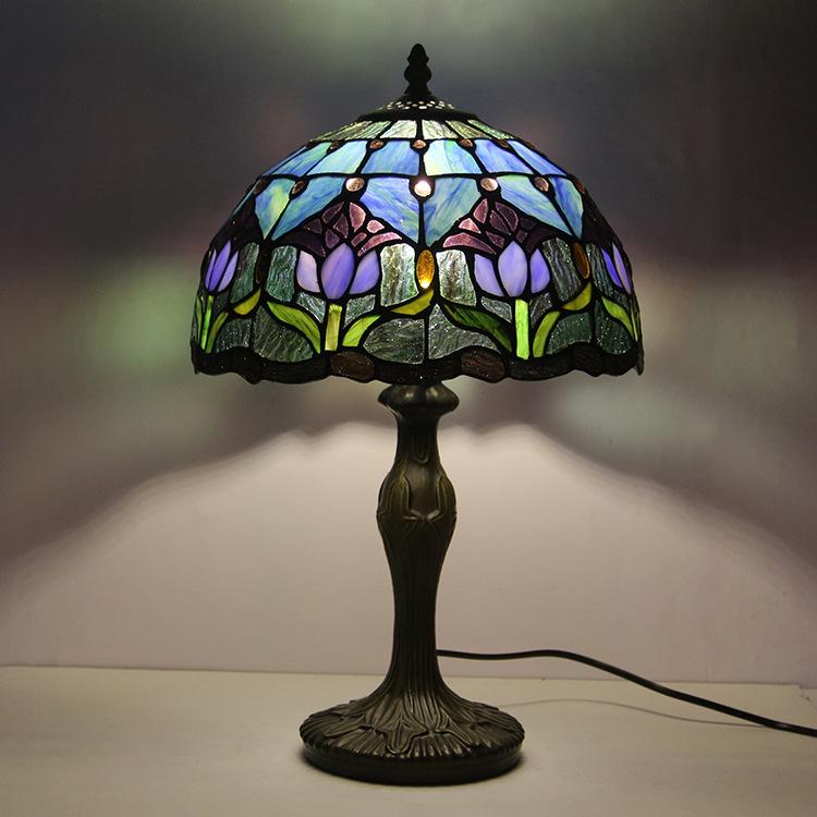 Colorful European Style Glass Table Lamp