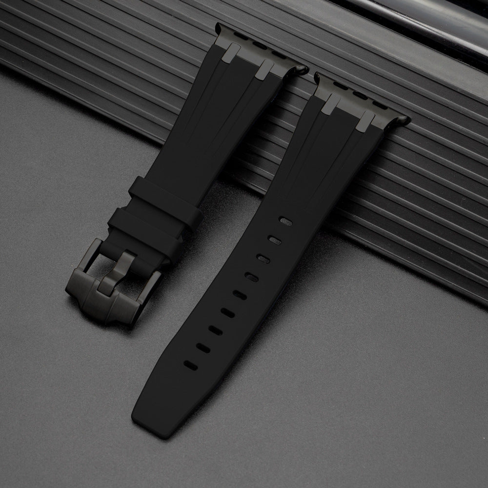 Durable Rubber Strap For Apple Watch With Metal Buckle