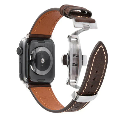 Premium Leather Strap for Apple Watch with Secure Buckle