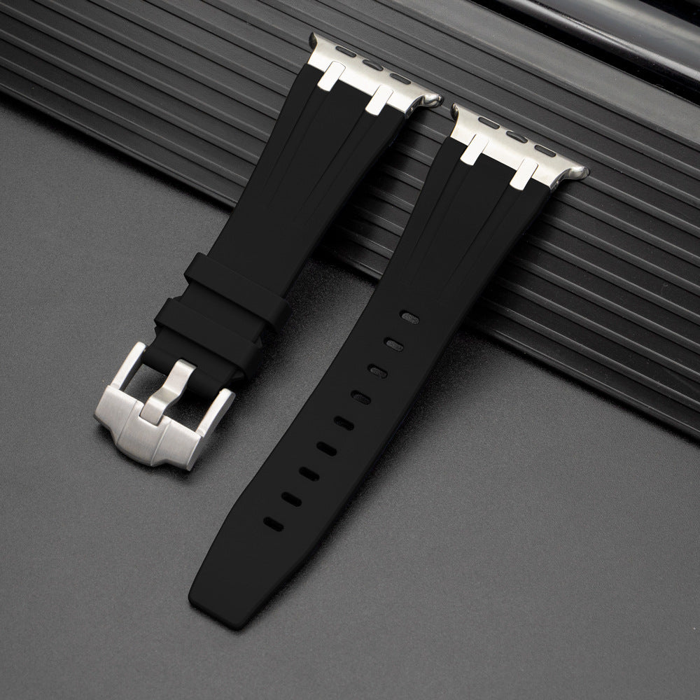 Durable Rubber Strap For Apple Watch With Metal Buckle