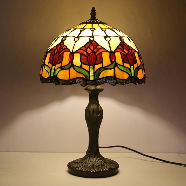 Colorful European Style Glass Table Lamp