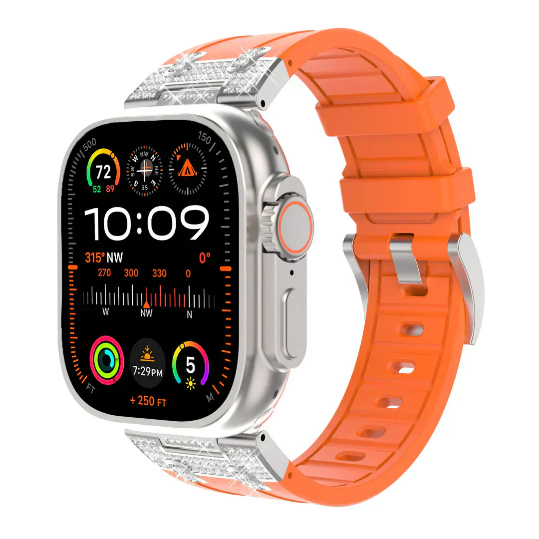 Stylish Silicone Diamond Apple Watch Band