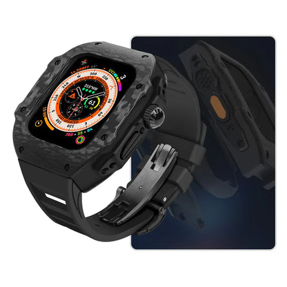 Stylish Rubber Band And Stainless Steel Case For Apple Watch