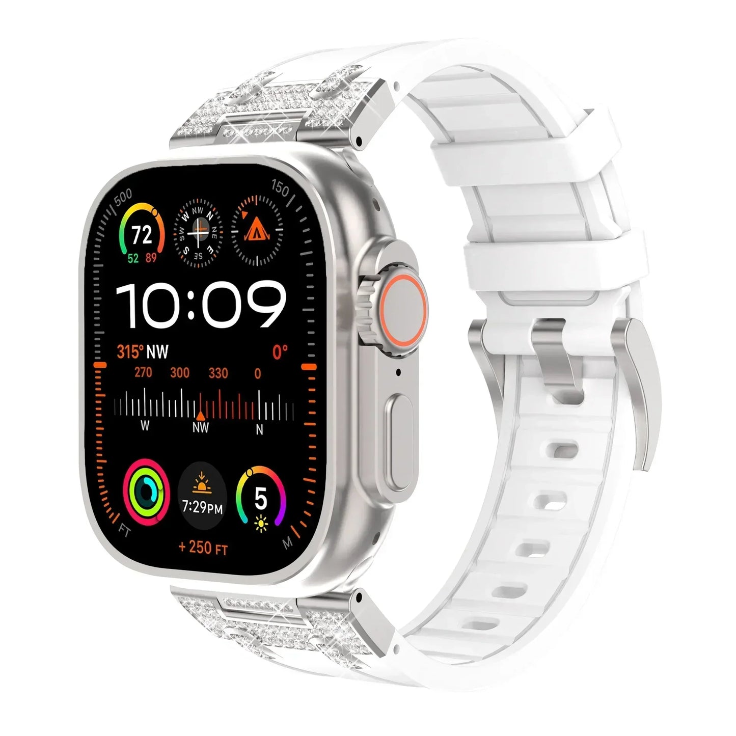 Stylish Silicone Diamond Apple Watch Band