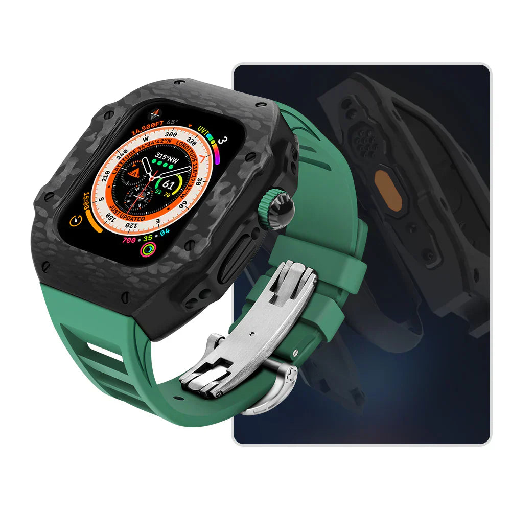 Stylish Rubber Band And Stainless Steel Case For Apple Watch