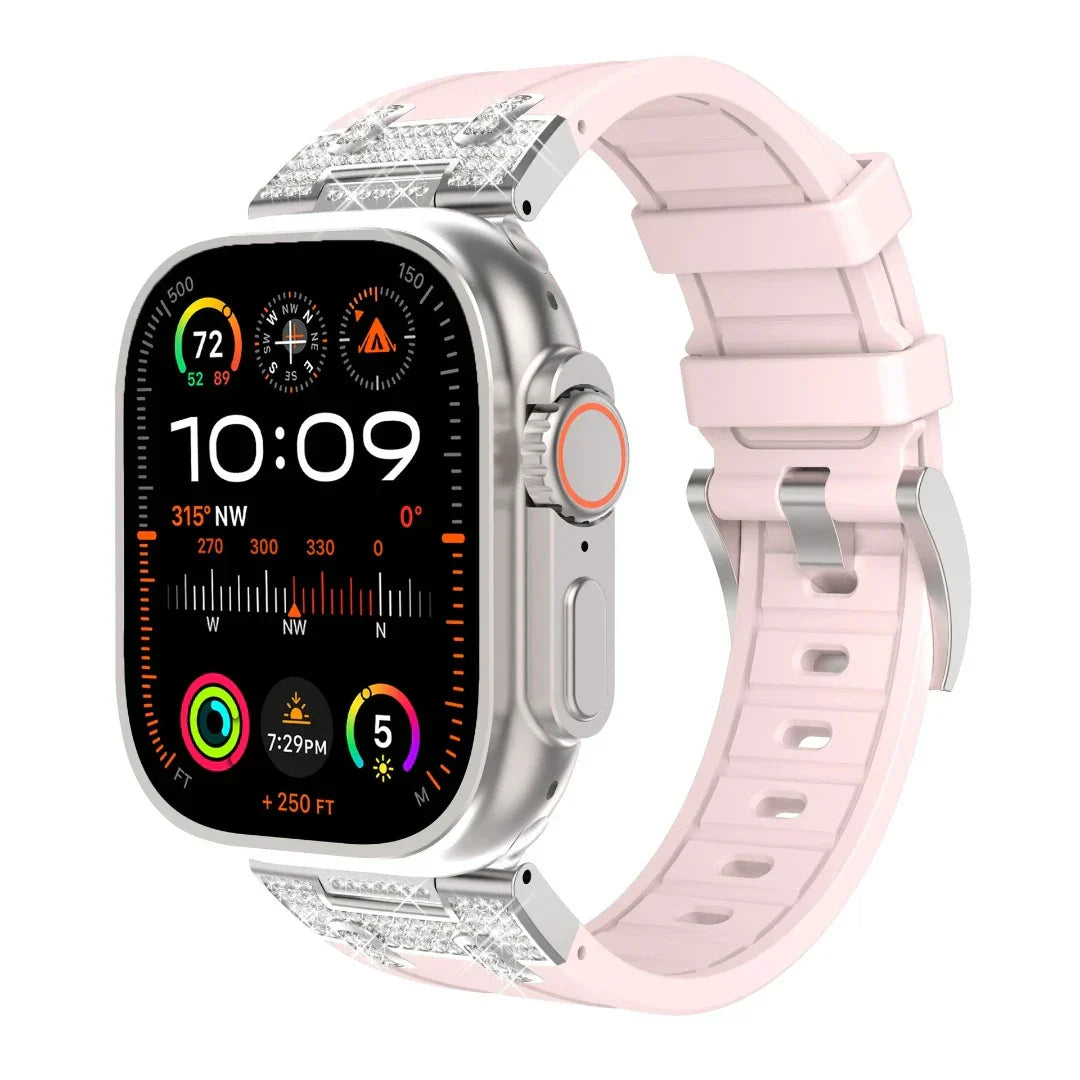 Stylish Silicone Diamond Apple Watch Band