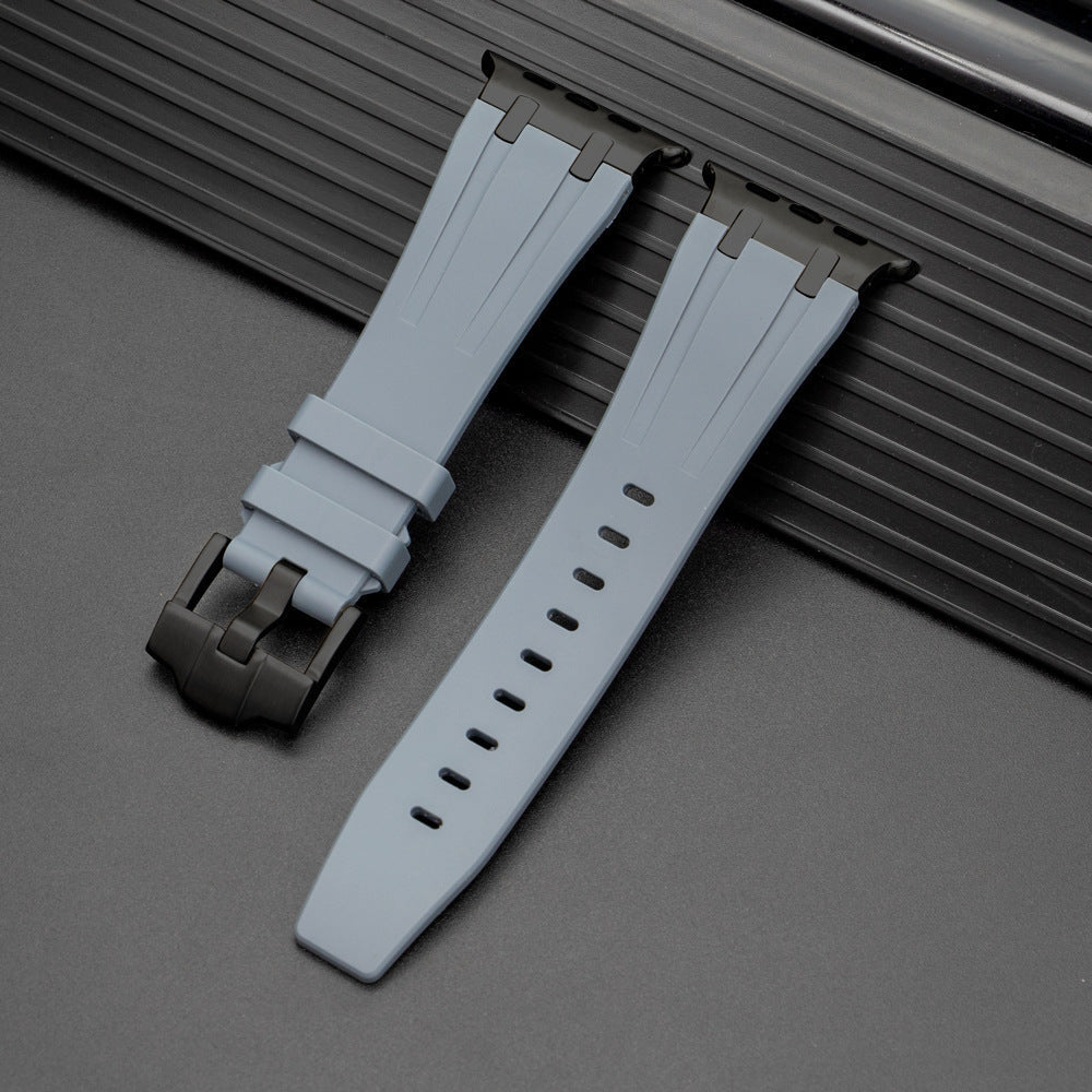 Durable Rubber Strap For Apple Watch With Metal Buckle