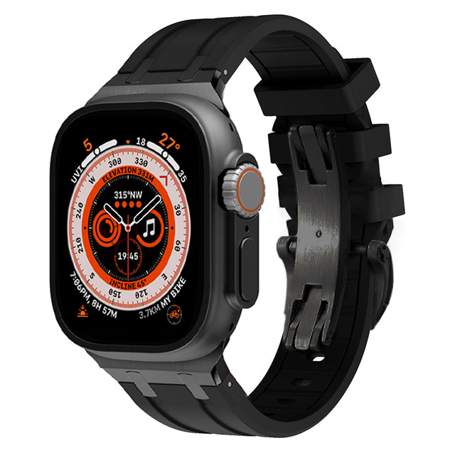 Durable Silicone Watch Strap With Secure Buckle And Metal Fittings