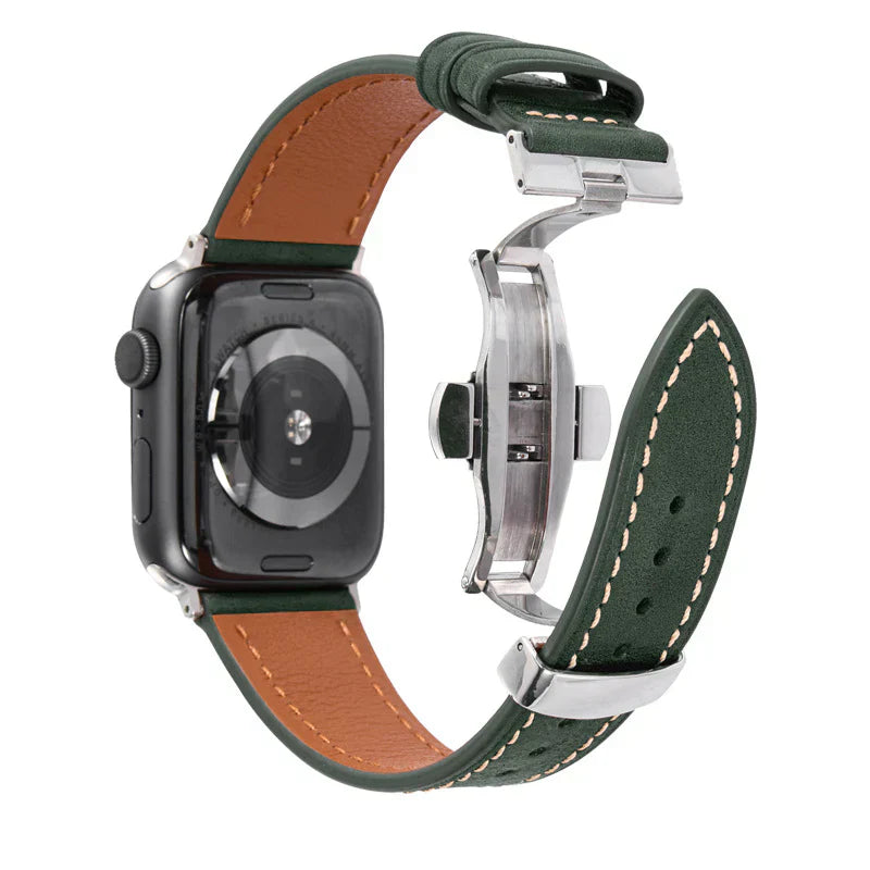 Premium Leather Strap for Apple Watch with Secure Buckle
