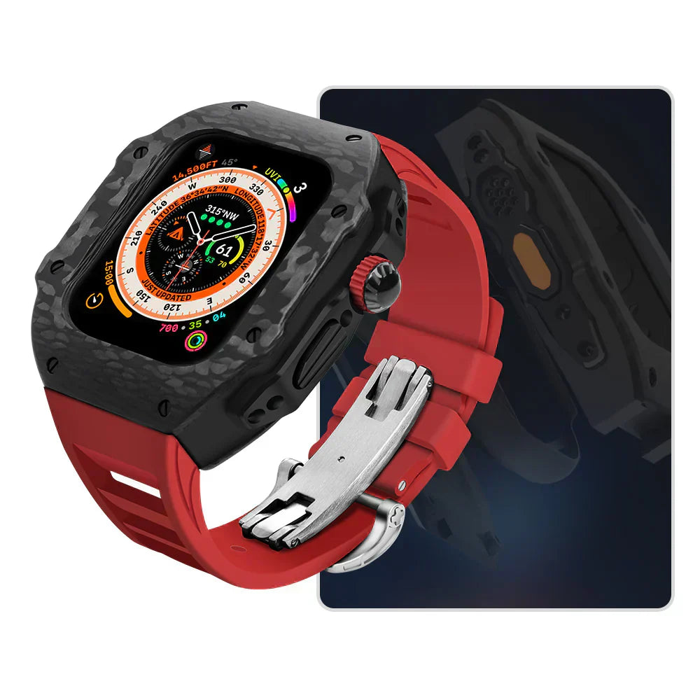 Durable Rubber Band And Stainless Steel Case For Apple Watch