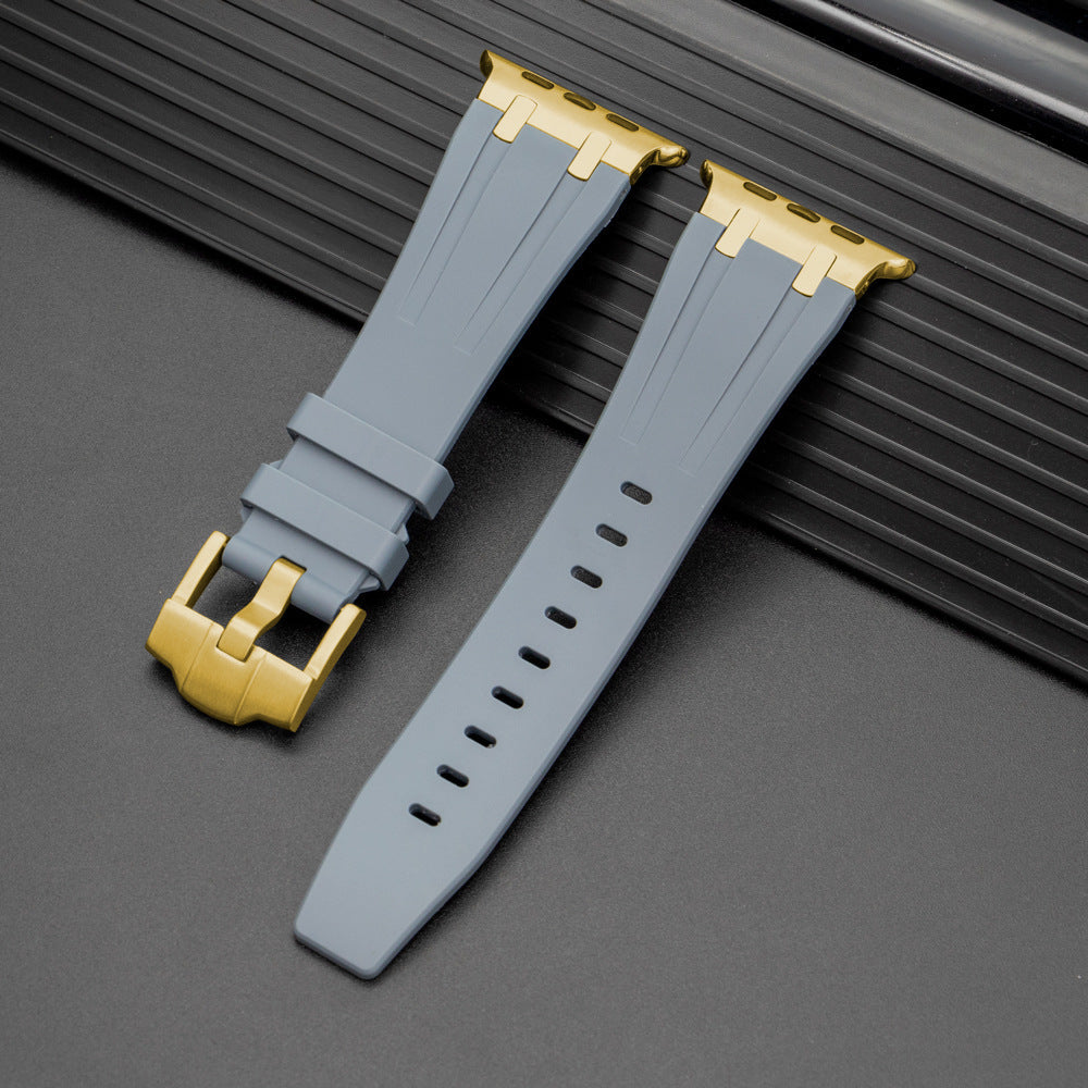 Durable Rubber Strap For Apple Watch With Metal Buckle