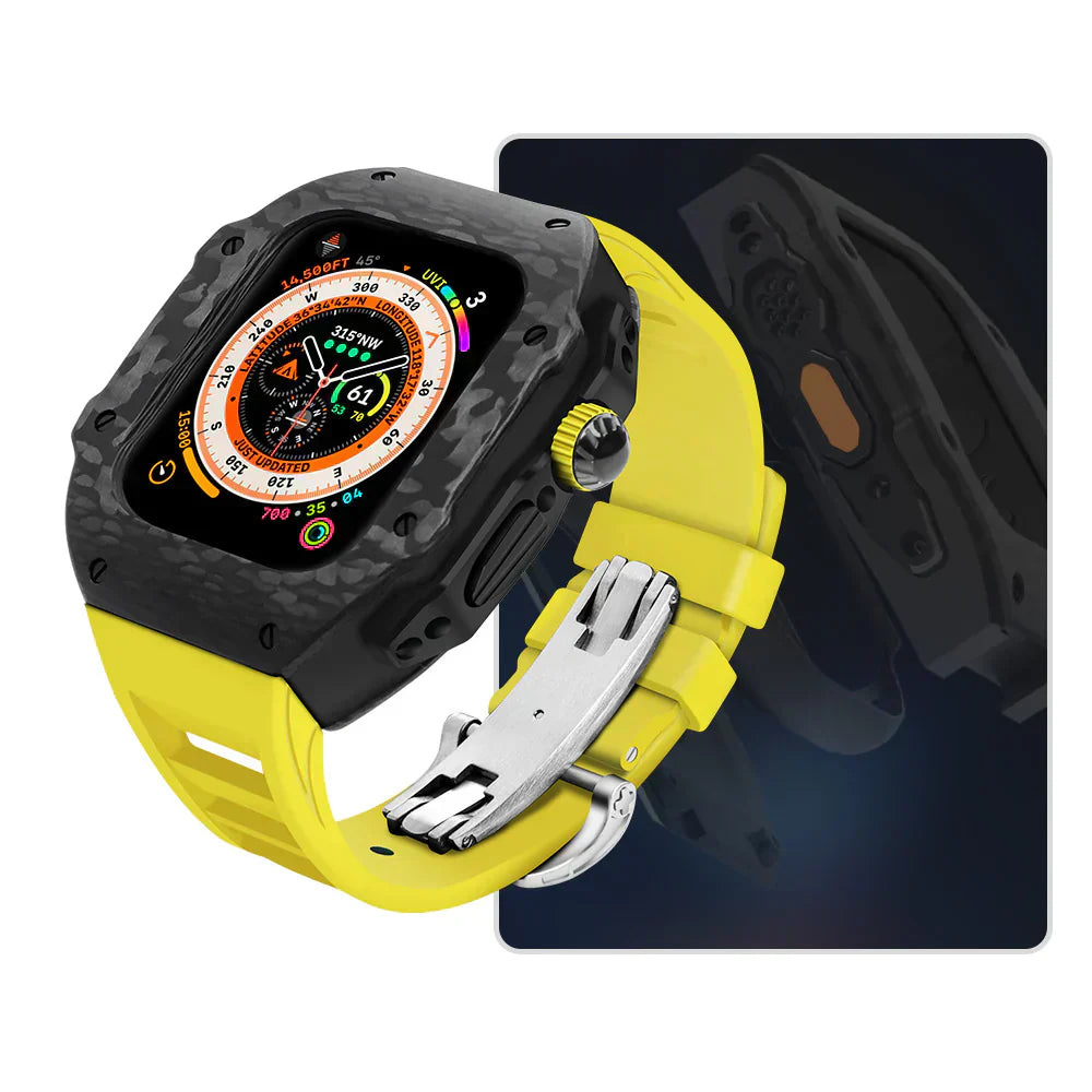 Durable Rubber Band And Stainless Steel Case For Apple Watch