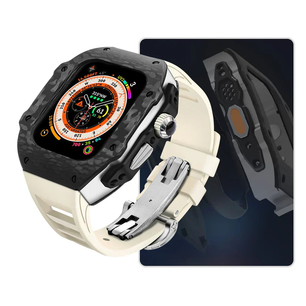 Durable Rubber Band And Stainless Steel Case For Apple Watch