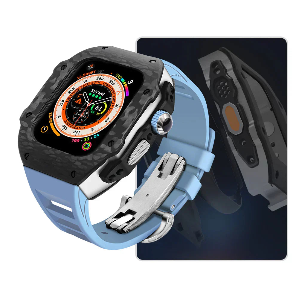 Stylish Rubber Band And Stainless Steel Case For Apple Watch