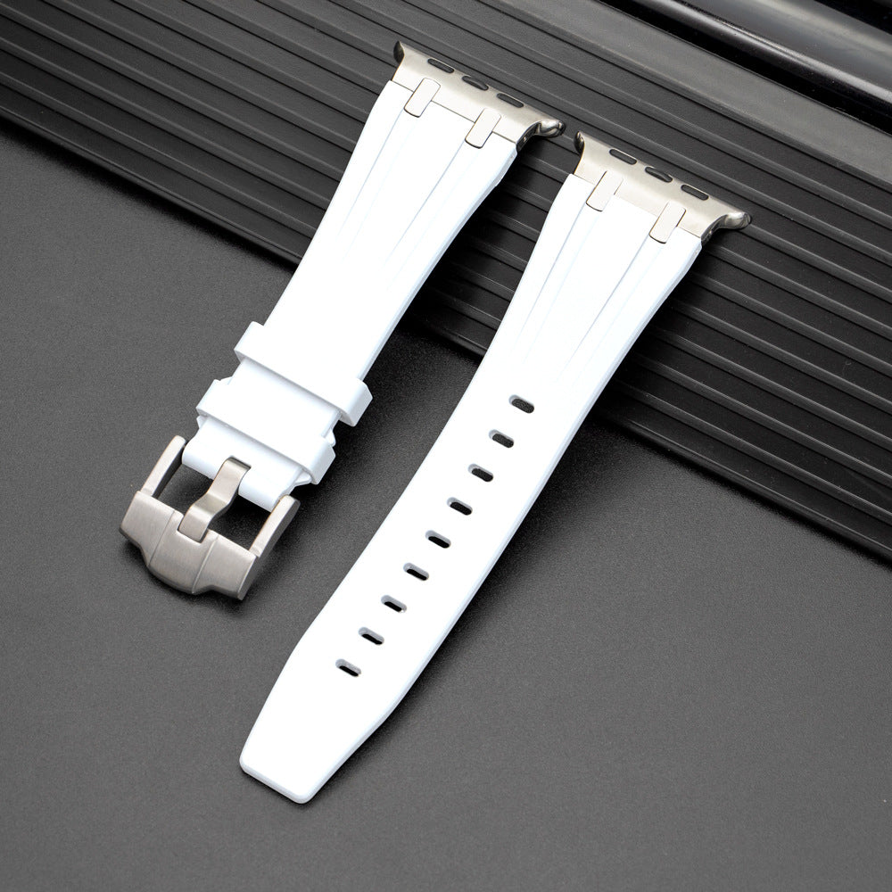 Durable Rubber Strap For Apple Watch With Metal Buckle
